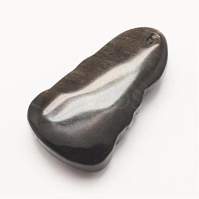 Natural Golden Sheen Obsidian Pendants G-G660-14-1