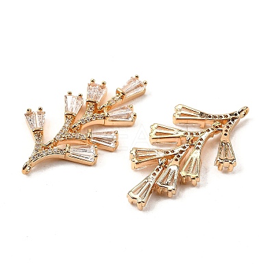 Brass Micro Pave Cubic Zirconia Pendants KK-F901-01F-G-1
