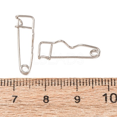 Iron Crimp Safety Pin Brooch Findings JEWB-Z050-01P-01-1