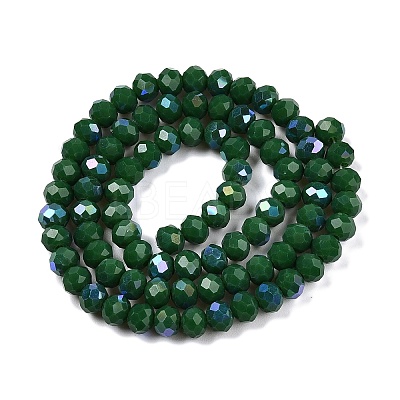 Electroplate Opaque Solid Color Glass Beads Strands EGLA-A044-P6mm-L09-1