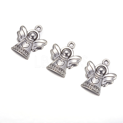 Tibetan Style Antique Silver Angel Pendants X-TIBEB-A11978-AS-LF-1