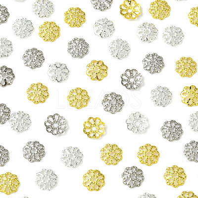 300Pcs 3 Styles Brass Bead Caps IFIN-FS0001-43-1