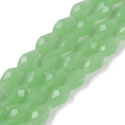 Electroplate Imitation Jade Glass Beads Strands EGLA-N013-J8mm-D04-1