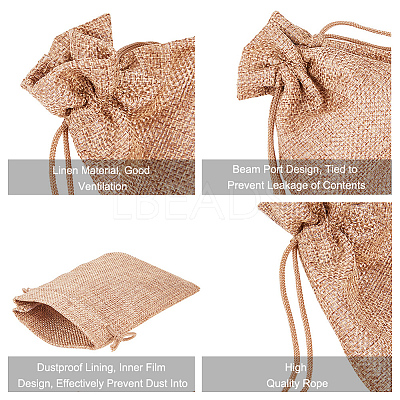 Burlap Packing Pouches Drawstring Bags ABAG-BC0001-08-9x7-1