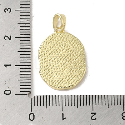 Brass Pave Shell Pendants KK-I708-13E-G-1