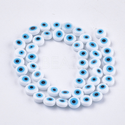 Handmade Evil Eye Lampwork Beads Strands LAMP-S191-02B-08-1