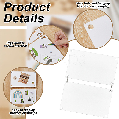 2Pcs Acrylic Sticker Display Stand Holder ODIS-BC0001-18A-1