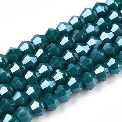 Opaque Solid Color Electroplate Glass Beads Strands LS-EGLA-A039-P2mm-A18-1