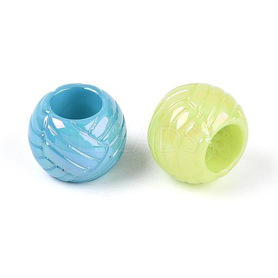 Pearlized UV Plating Opaque Acrylic European Beads SACR-T017-60M-1