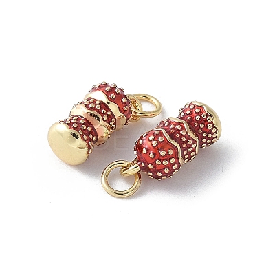 Brass Enamel Charms KK-D336-03G-1