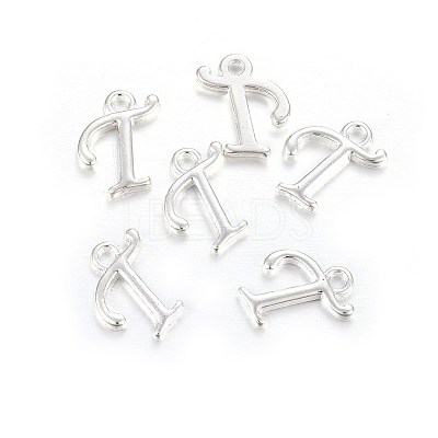 Silver Color Plated Alloy Letter Pendants PALLOY-J718-01S-T-1