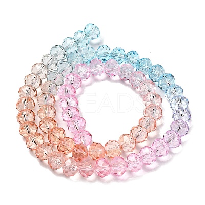 Transparent Painted Glass Beads Strands X1-DGLA-A034-T8mm-A19-1