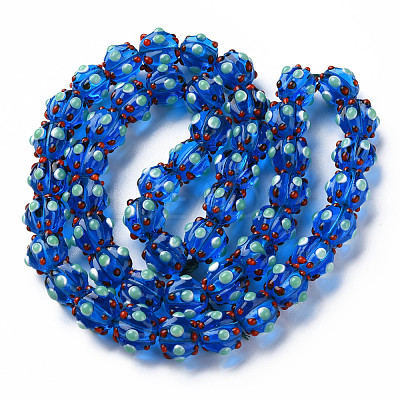 Transparent Handmade Bumpy Lampwork Beads Strands LAMP-T007-18-B09-1