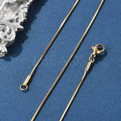 Ion Plating(IP) 304 Stainless Steel Snake Chains Necklaces STAS-F094-24G-1