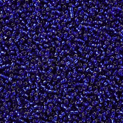 Midnight Blue 11/0 Grade A Round Transparent Glass Seed Beads X-SEED-Q007-F44-1
