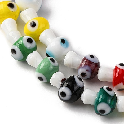 Handmade Evil Eye Lampwork Beads Strands LAMP-S069-01A-06-1