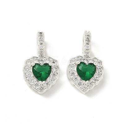 Brass Micro Pave Cubic Zirconia Pendants KK-Z139-05S-1