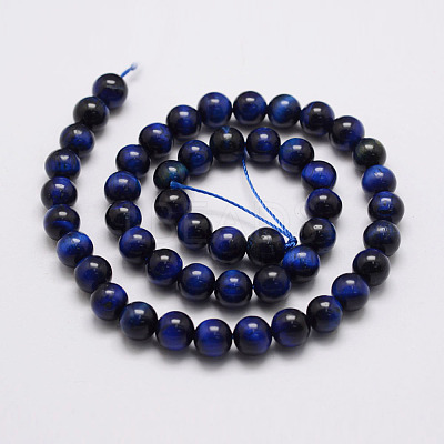 Natural Tiger Eye Bead Strands G-P230-08-B-10mm-1