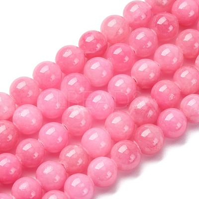 Natural Mashan Jade Round Beads Strands G-D263-8mm-XS30-1