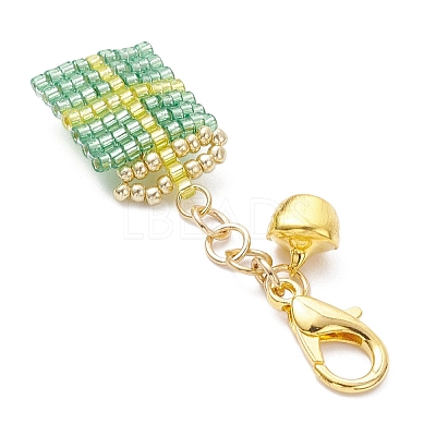 Christmas Gift Handmade Glass Seed Beads Pendant Decoraitons HJEW-MZ00350-02-1
