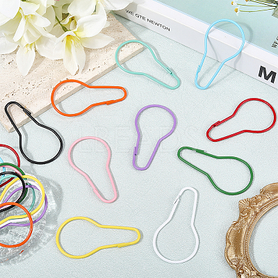 20Pcs 10 Colors Iron Bulb Shaped Plastic Push Gate Snap Keychain Clasp Findings IFIN-SC0001-94-1