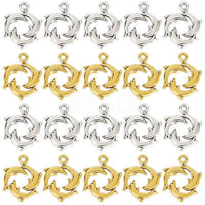 60Pcs 2 Colors Tibetan Style Alloy Pendants FIND-SC0004-94-1