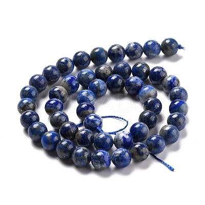 Natural Lapis Lazuli Round Beads Strands G-I181-09-8mm-1
