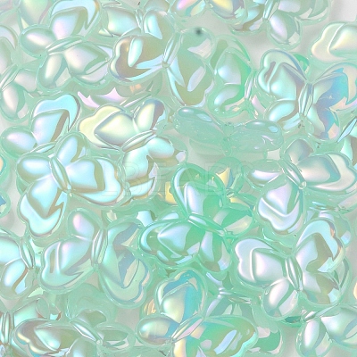UV Plating Rainbow Iridescent Imitation Jelly Acrylic Beads OACR-K003-012A-1