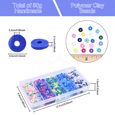 50G 5 Colors Handmade Polymer Clay Beads CLAY-YW0002-28-1