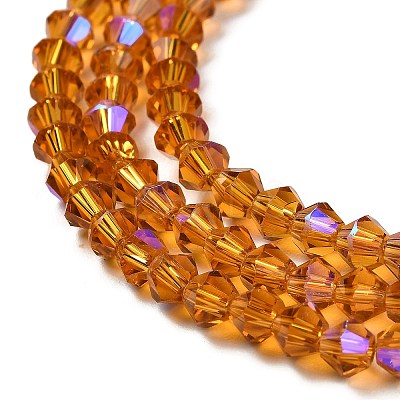 Transparent Electroplate Glass Beads Strands GLAA-F029-3mm-D28-1