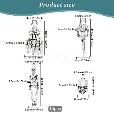 4 Style Tibetan Style Alloy Pendants FIND-FG0001-92-1
