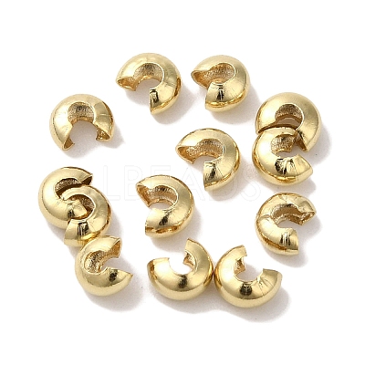 Brass Crimp Bead Cover KK-K383-07C-G-1