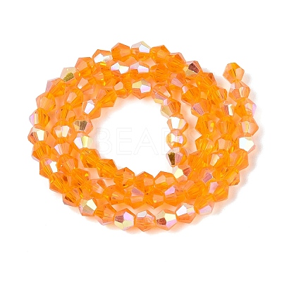 AB Color Plated Transparent Glass Beads Strands GLAA-G127-01-02B-1