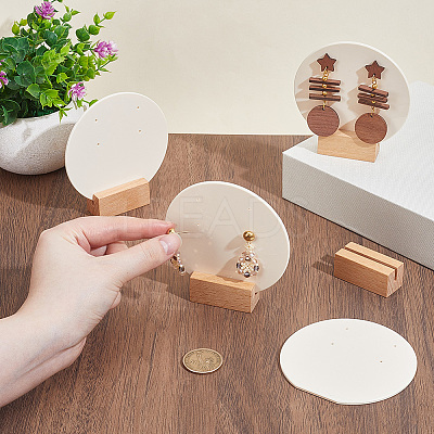 4 Bags Round Acrylic Couple Earring Display Stands EDIS-SC0001-17B-1