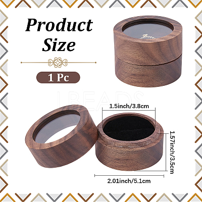 1-Slot Wood Ring Storage Boxes with Velvet Inside and Window CON-CL0001-28D-1