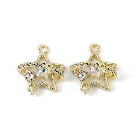 Alloy Micro Pave Clear Cubic Zirconia Pendants FIND-H024-16G-1
