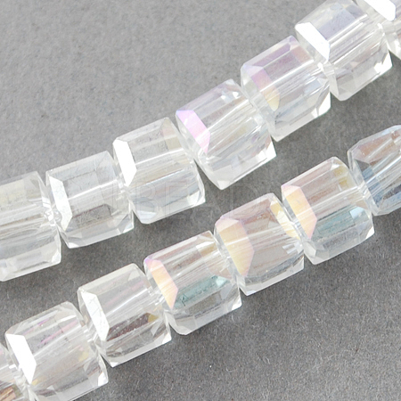 Electroplate Glass Beads Strands EGLA-R030-6x6mm-20-1