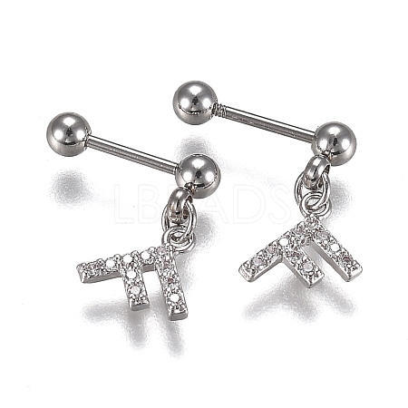 304 Stainless Steel Barbell Cartilage Earrings EJEW-H113-05P-1