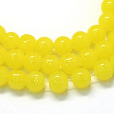 Baking Paint Imitation Jade Glass Round Bead Strands DGLA-Q021-10mm-24-1