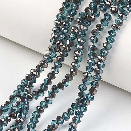 Electroplate Transparent Glass Beads Strands EGLA-A034-T2mm-P02-1