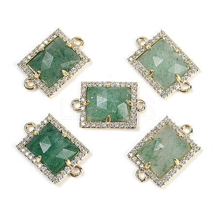 Natural Green Strawberry Quartz Faceted Rectangle Links G-I375-07G-06-1