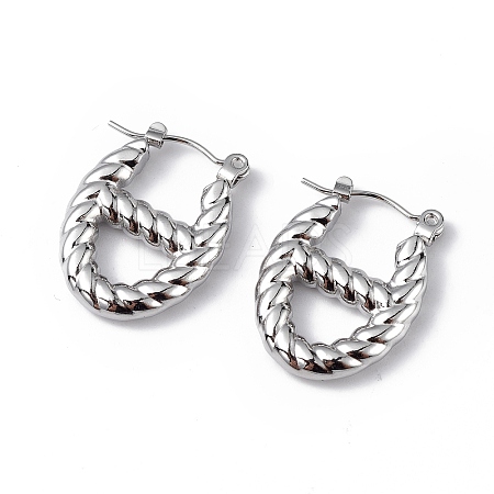 Non-Tarnish 304 Stainless Steel Oval Hoop Earrings for Women EJEW-I284-20P-1