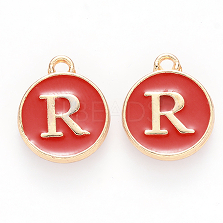 Golden Plated Alloy Enamel Charms ENAM-S118-03R-1