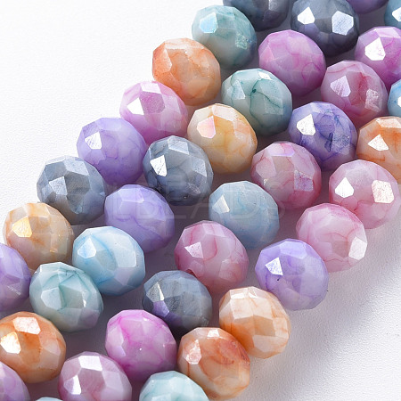 Opaque Baking Painted Glass Beads Strands EGLA-N006-010A-B09-1