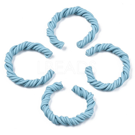 Polymer Clay Twist Rope Open Ring CLAY-N010-031-05-1