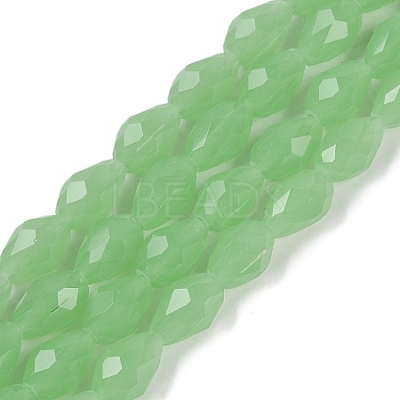 Electroplate Imitation Jade Glass Beads Strands EGLA-N013-J8mm-D04-1