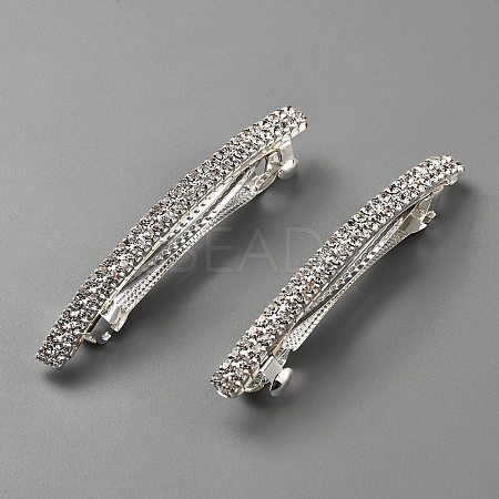 Rrhinestone with Alloy Hair Barrettes OHAR-WH20010-13S-1