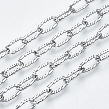 304 Stainless Steel Paperclip Chains X-CHS-S001-06A-P-1