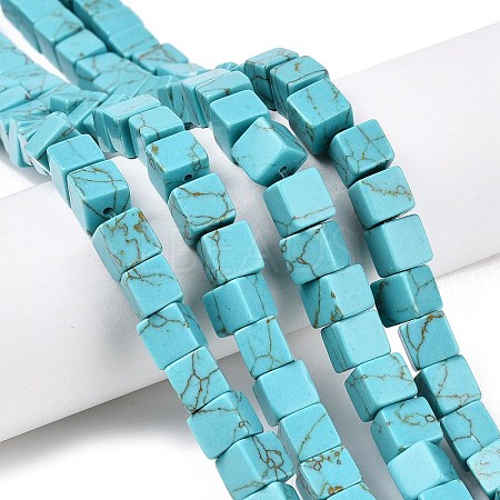 Dyed Synthetic Turquoise Beads Strands G-T139-8x8-43A-1