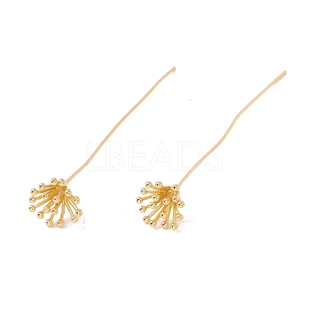Brass Flower Head Pins FIND-B009-07G-1